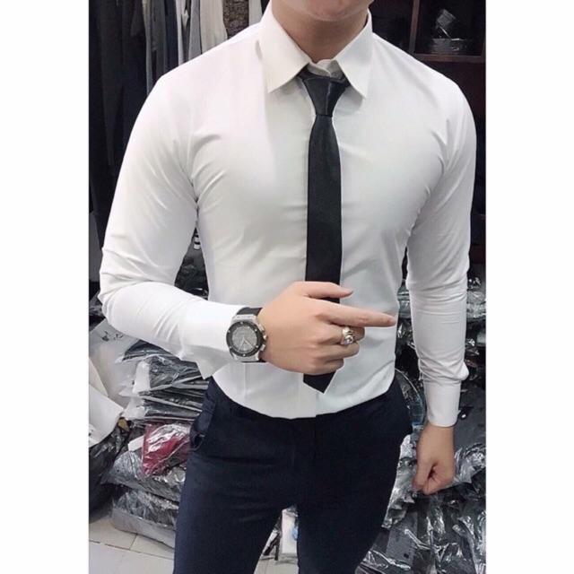 Áo sơ mi nam Trắng Cúc Trắng loại đẹp