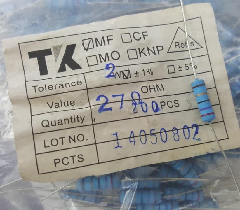 Combo 50 con điện trở 2w, ,27 ohm