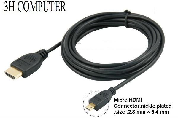 [HCM]Cáp chuyển đổi tín hiệu từ Micro hdmi sang hdmi 1.5m (Đen)