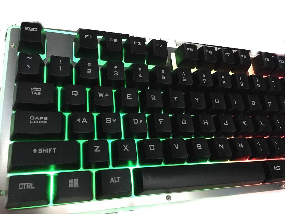 Bàn phím Game LED Giả cơ Warship mặt nhôm chống tàn thuốc chơi game đèn led cực đẹp - vpmax