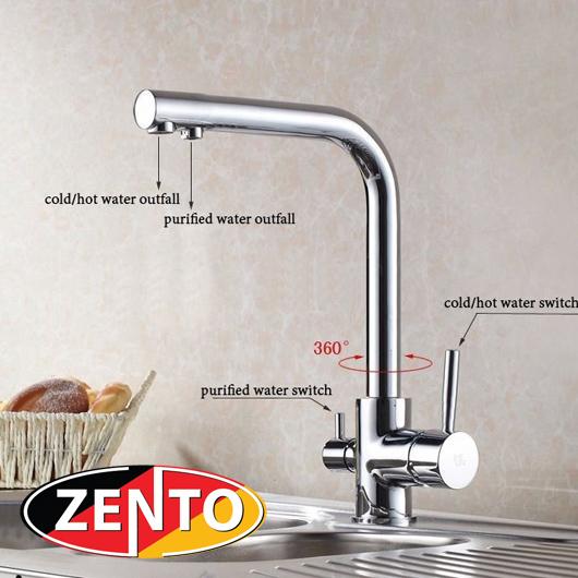 Vòi rửa bát 3 đường nước zento zt2091