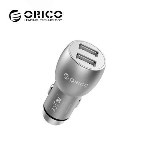 Sạc usb trên xe ô tô 2 cổng: 2.1a và 1a orico ucm-2u