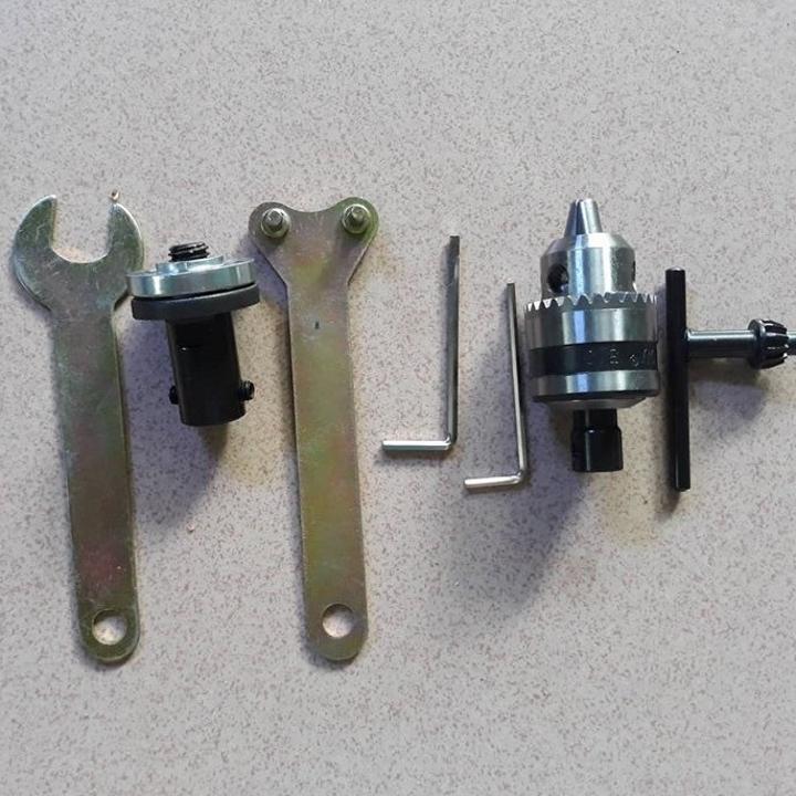 combo đầu khoan, trục giữ đĩa cắt cho motor 775 lỗ 5mm