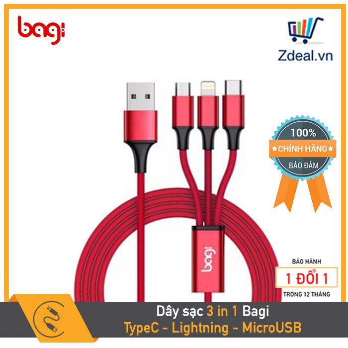 Dây sạc đa năng 3 cổng sạc bagi cb-as12