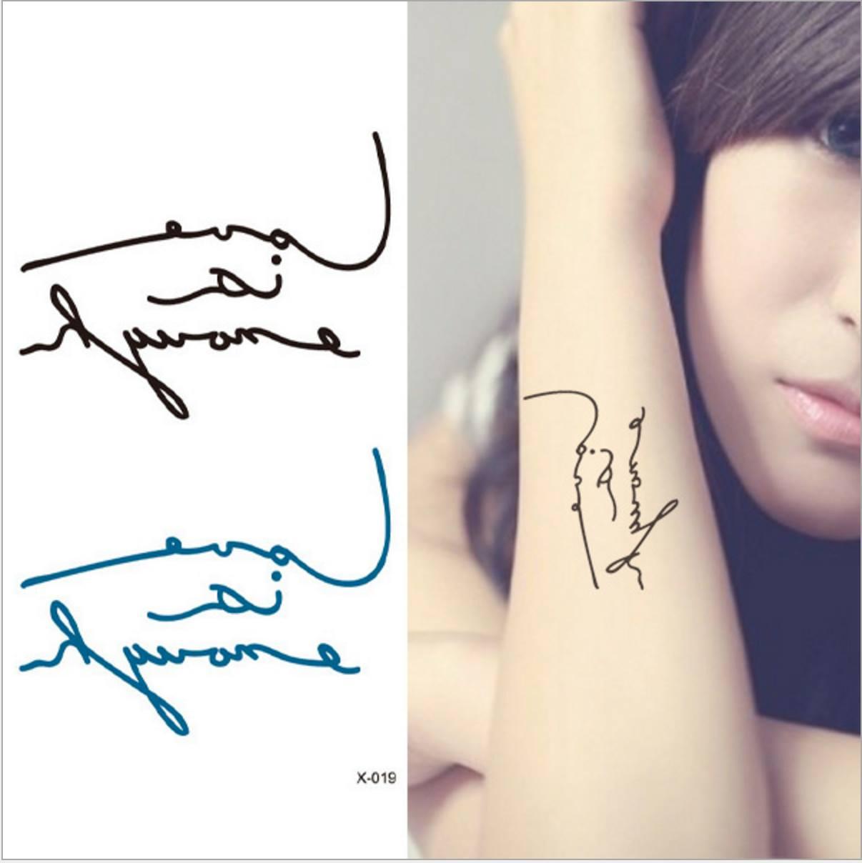 [HCM]Combo 7 tấm hình xăm dán chữ kí tiếng anh- mua 2 combo tặng 2 mini tattoo