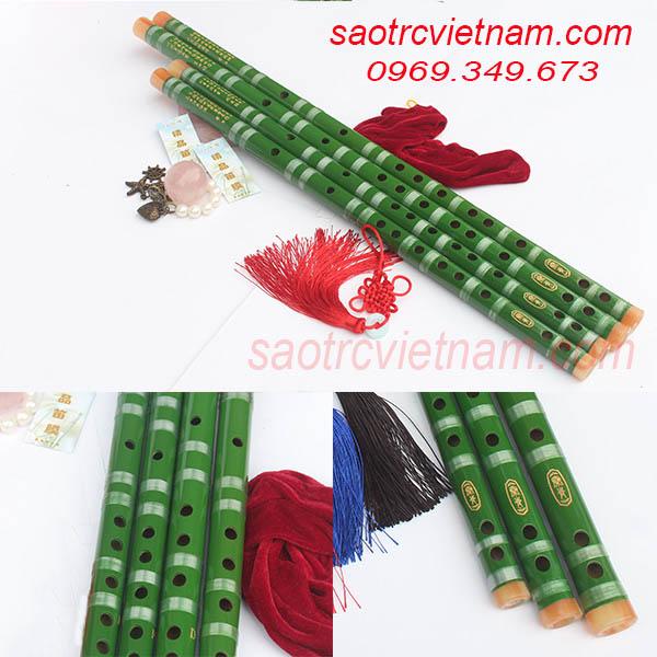 Sáo Trúc Dizi Xanh :AD4 - Sáo Trúc HaKi - Tặng Túi Nhung, Màng Rung, Dây Treo