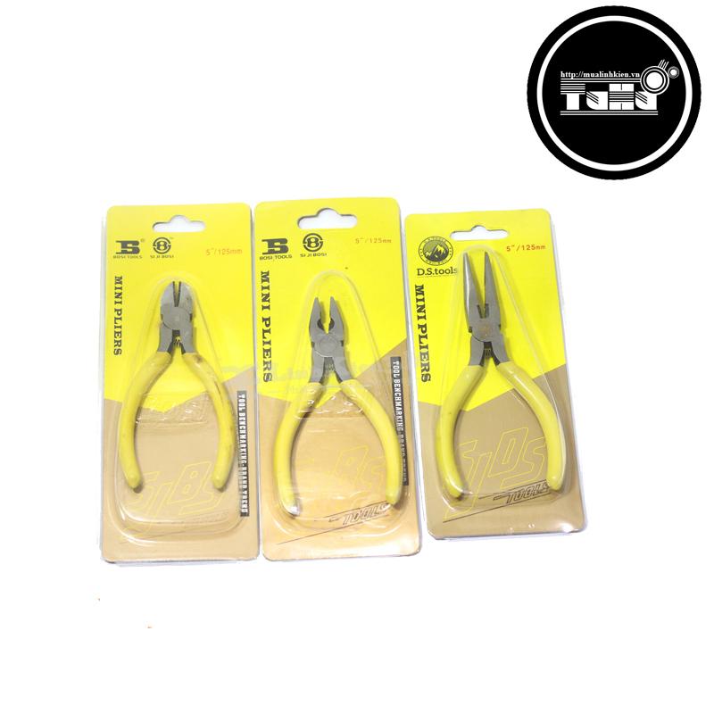 Combo 3 kìm bosi kẹp, cắt, mỏ nhọn 5 inch cao cấp