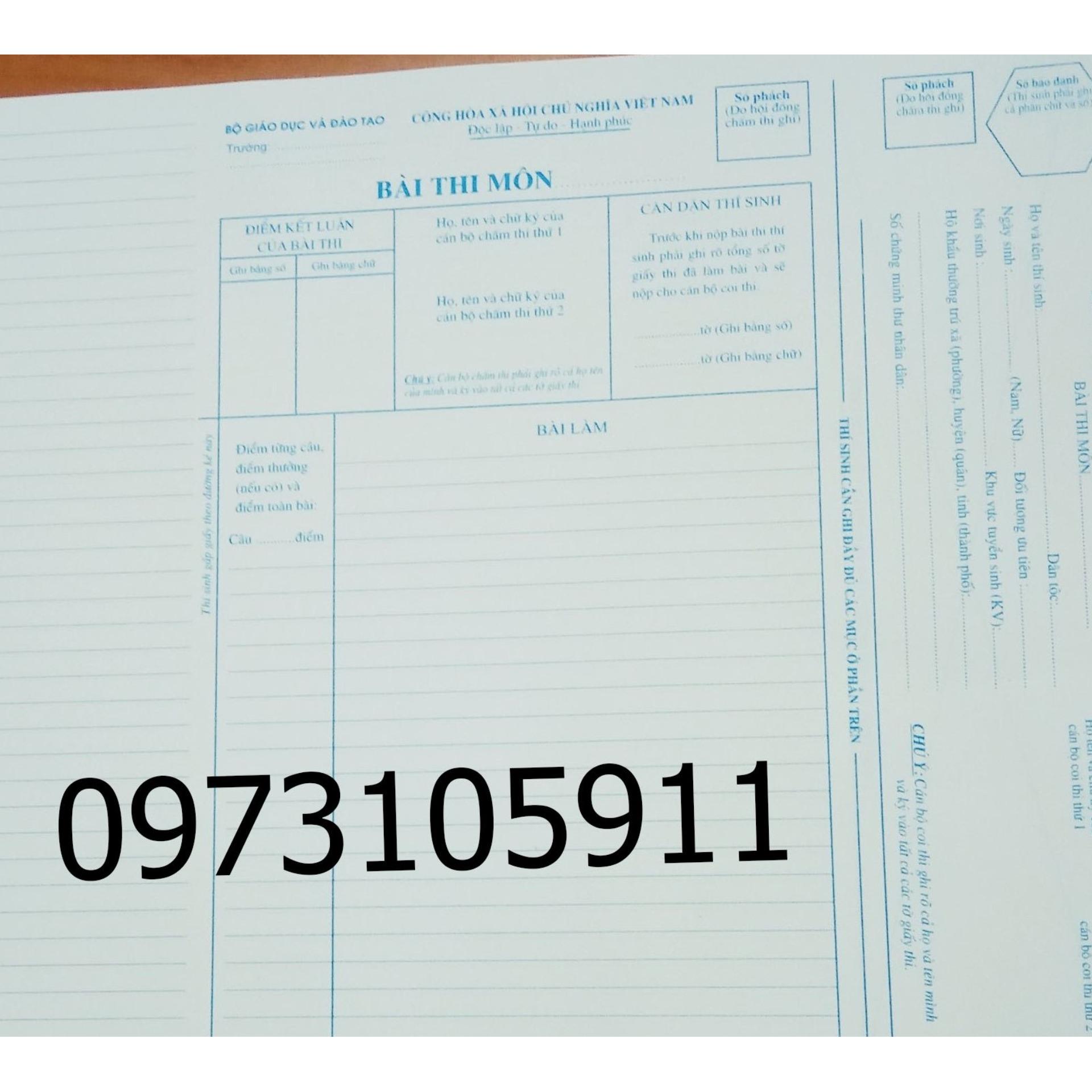 100 tờ giấy thi theo mẫu của BGD&ĐT