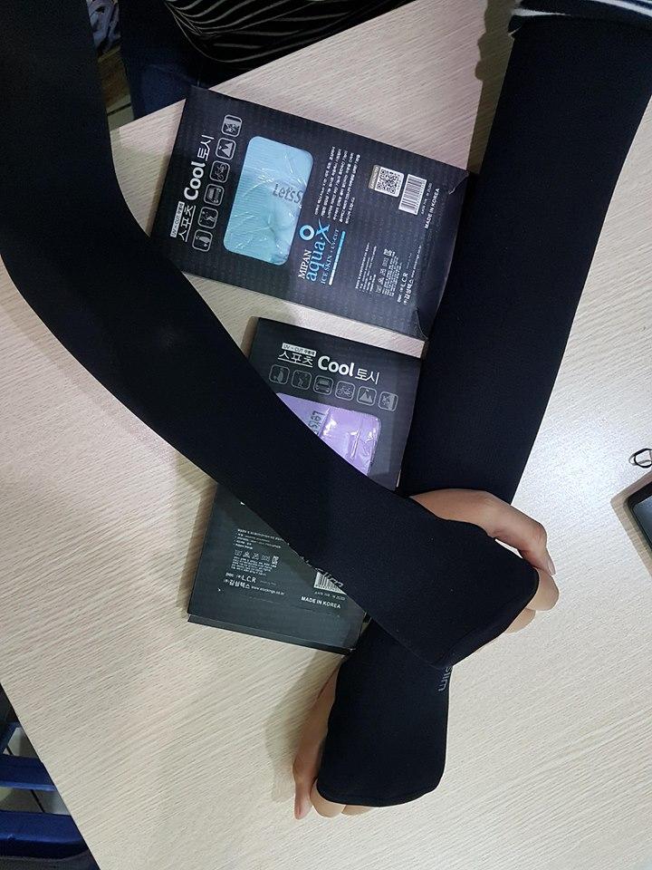 [ Chính Hãng ] Ống tay chống nắng xỏ ngón Aqua/Let's Slim