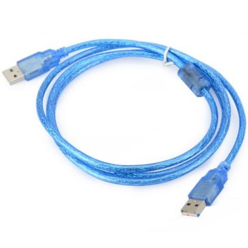 Dây usb đầu đực màu xanh dài 1m5 chống nhiễu 2 cổng usb đầu dương