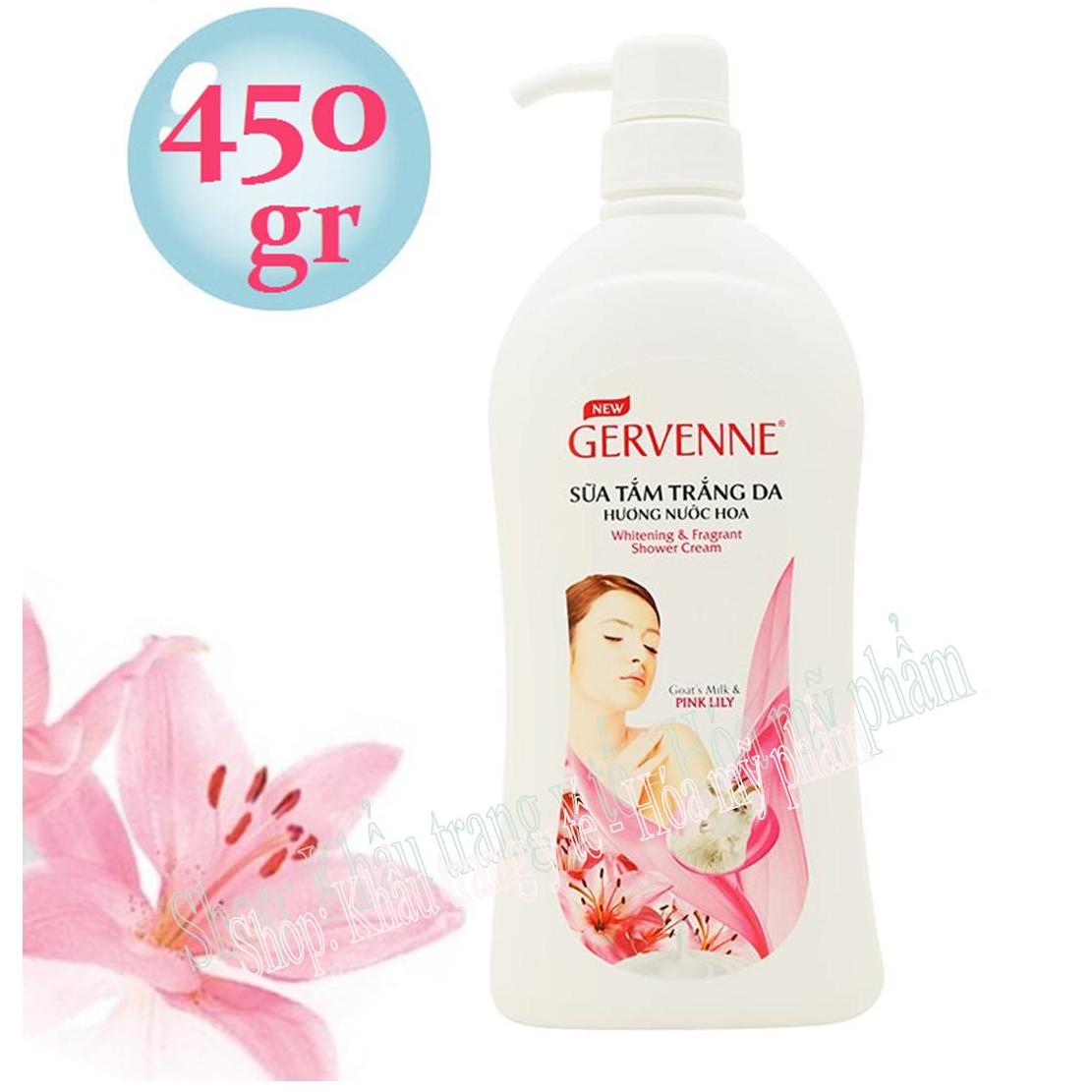 [HCM]Gervenne - Sữa tắm trắng da  450g  - Hoa ly Hồng