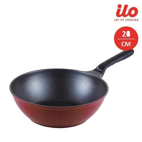 Chảo Chống Dính Sâu Lòng Đáy Từ ILO Titanium Hàn Quốc 24cm/26cm/ 28cm Dùng Bếp Từ.tặng 2 vá canh inox