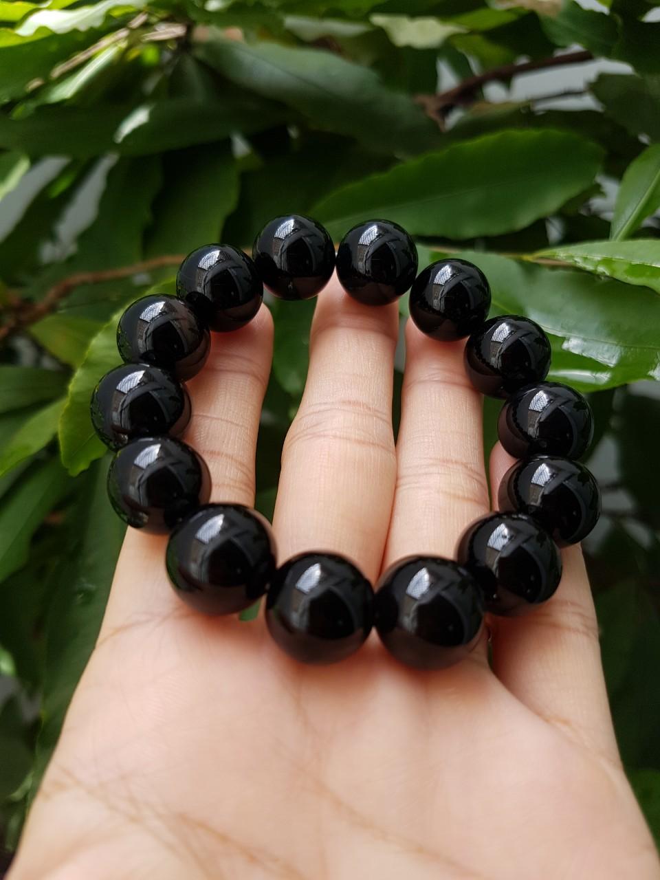[HCM]Vòng tay thạch anh đen 14 li - Xưởng buôn đá phong thủy Huỳnh Đào