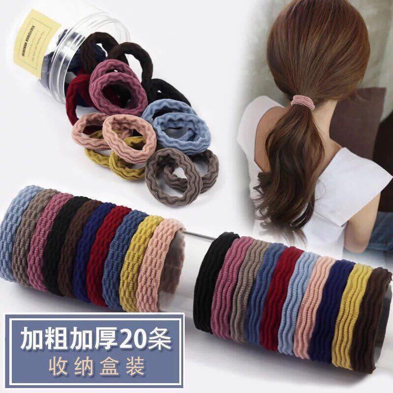 Set 20 dây chun buộc tóc 1 màu