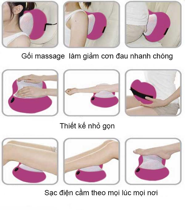 Magic pl 819, gối massage hồng ngoại đa năng 6 bi magic pilow giảm cơn đau, xua tan mệt mỏi mẫu số 106