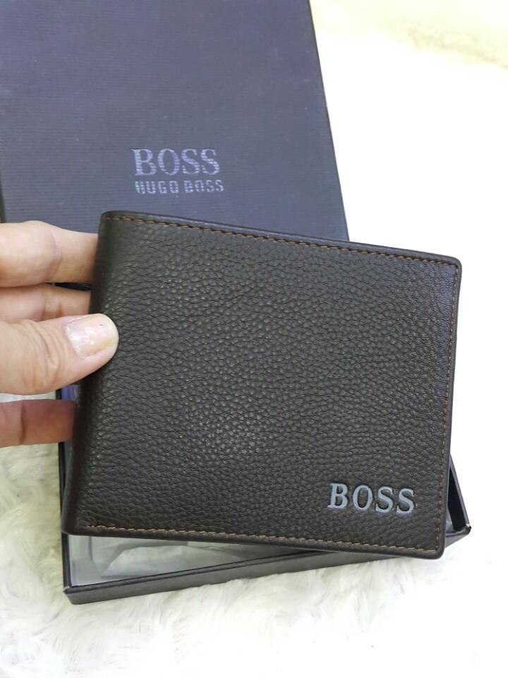 Ví nam,Bóp nam da cao cấp Boss (đen sần)