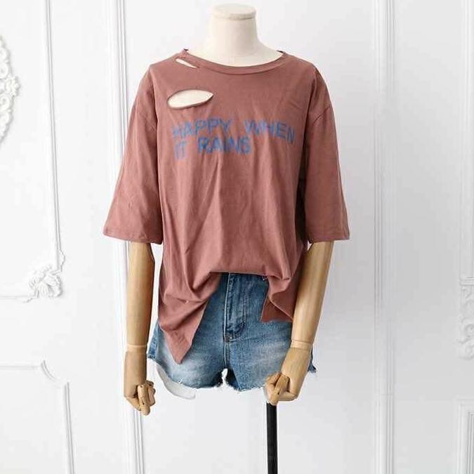 Áo thun bigsize rách cách điệu xẻ tà , gen nịt bụng