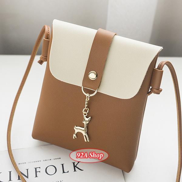 Túi đeo chéo mini khóa nai đi chơi du lịch