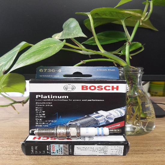 Bộ 4 con bugi bosch wr8dpp30w platinum chân ngắn giác 21 lắp cho xe toyota zace1.8,gentra, lamos...., cheverret spark