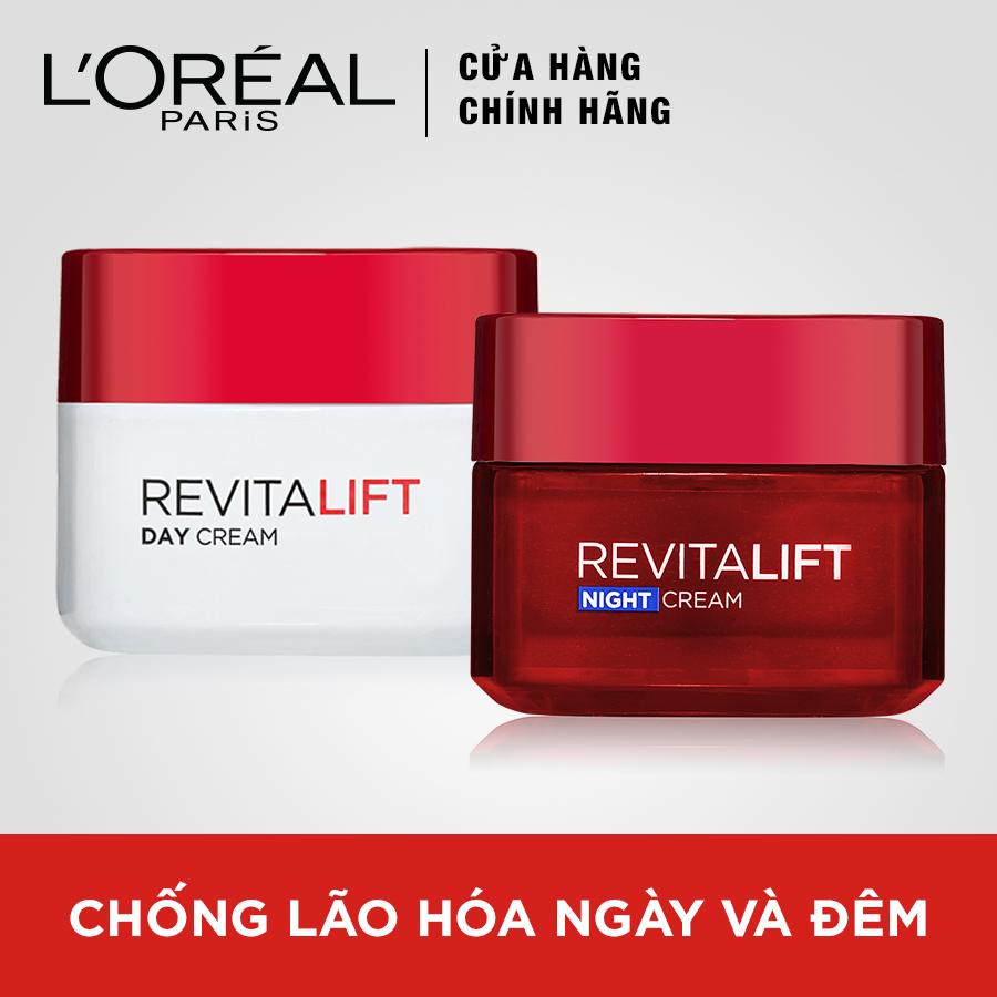 Bộ kem dưỡng chống lão hoá giảm nếp nhăn ngày và đêm LOreal Paris Revitalift 50ml
