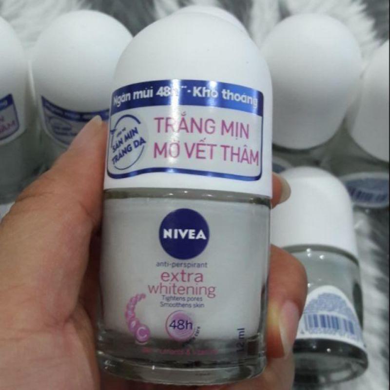 Combo 5 Lăn khử mùi Nivea Extra Whitening trắng mịn mờ thâm (12ml/ chai) nhập khẩu