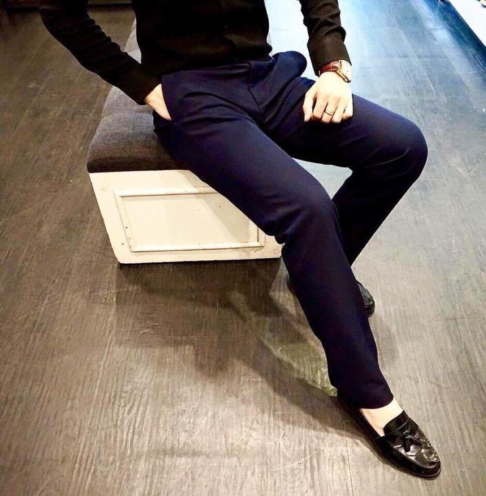 Quần Âu nam vải tuyết mưa loại đẹp (Tím Than),Quần Tây nam dáng côn