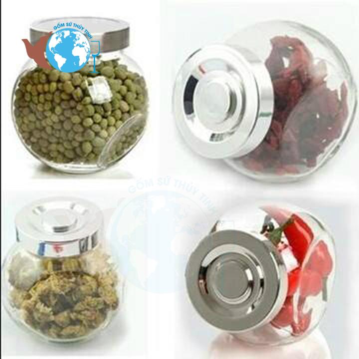 3 lọ đựng thực phẩm gia vị thủy tinh đáy nghiêng 180 ml