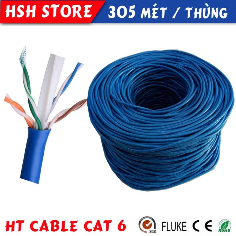 Bảng giá Cuộn cáp mạng Cat6 UTP HT-Cable 305 Mét (Blue, New 100%) Phong Vũ