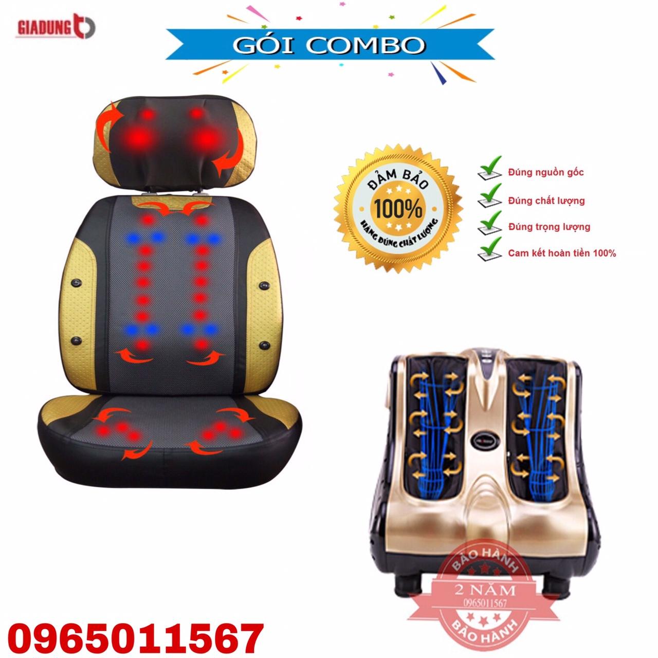 Máy massa chân cao cấp LEG kèm đệm massage toàn thân Deluxe 21 bi xoay