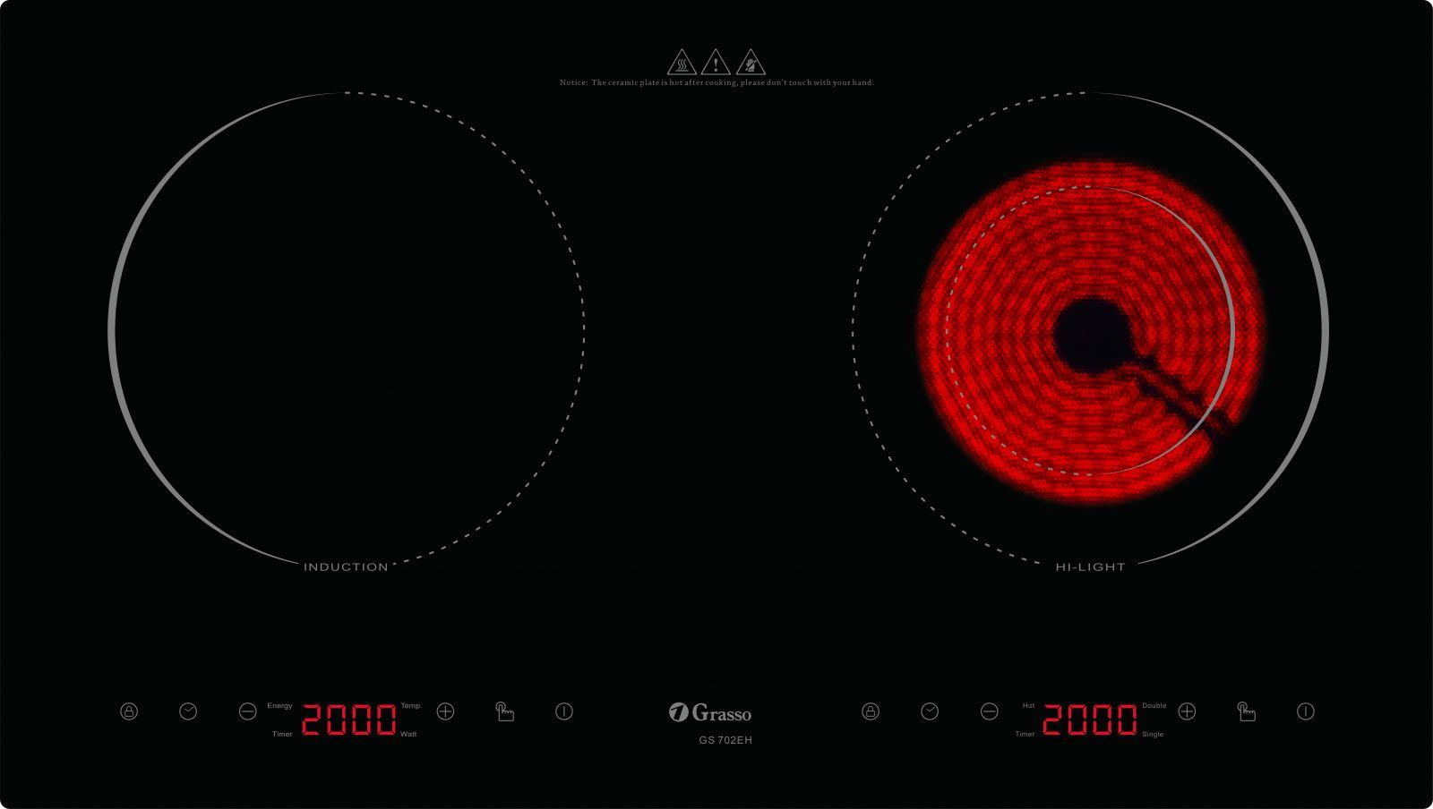 Bếp điện từ đôi grasso gs 702eh-quang vinh