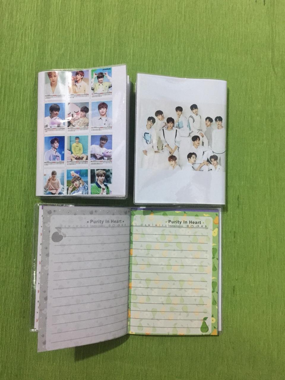Sổ tay Wanna one tặng 1 móc khóa Wanna one Kích Thước: 10cmx13cm