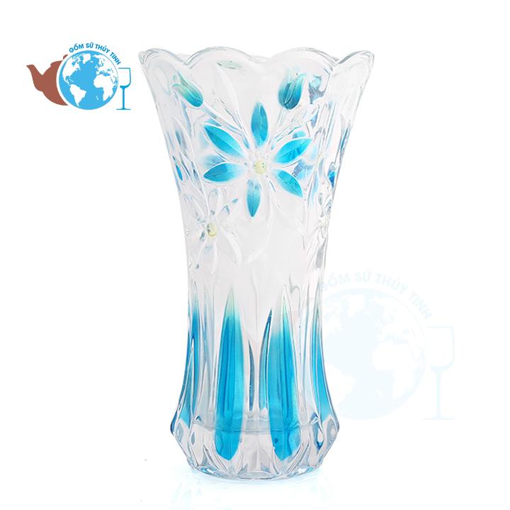 [HCM]Bình bông thủy tinh kiểu màu hoặc trắng nhiều kiểu nhiều màu ngẫu nhiên lọ hoa thủy tinh kiểu trang trí 20cm (chiều cao 18cm),