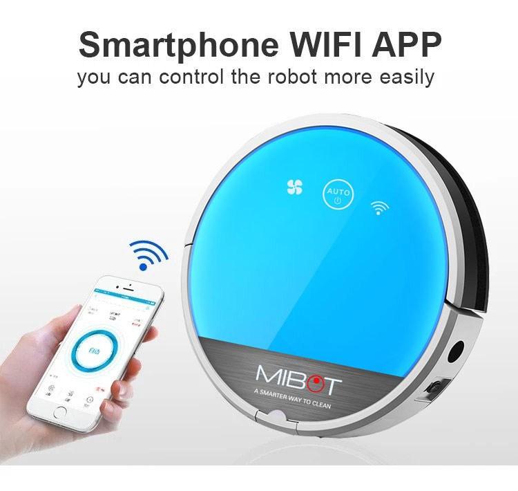 Mibot m6 uv robot hút bụi lau nhà thông minh hỗ trợ tia uv diệt khuẩn, điều khiển qua app, phiên bản nâng cấp 2018