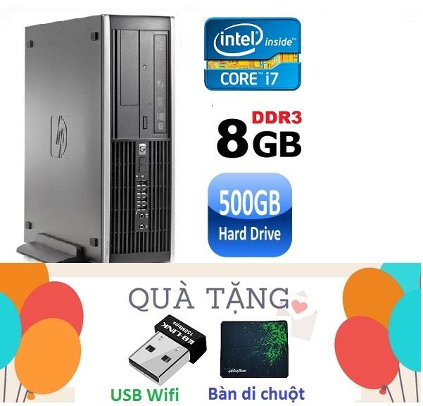 Máy tính đồng bộ HP Elite 8200 ( core i7 2600 /8G/500G ),Bảo hành 24 tháng , Tặng USB wifi  , Bàn di chuột - Hàng Nhập Khẩu