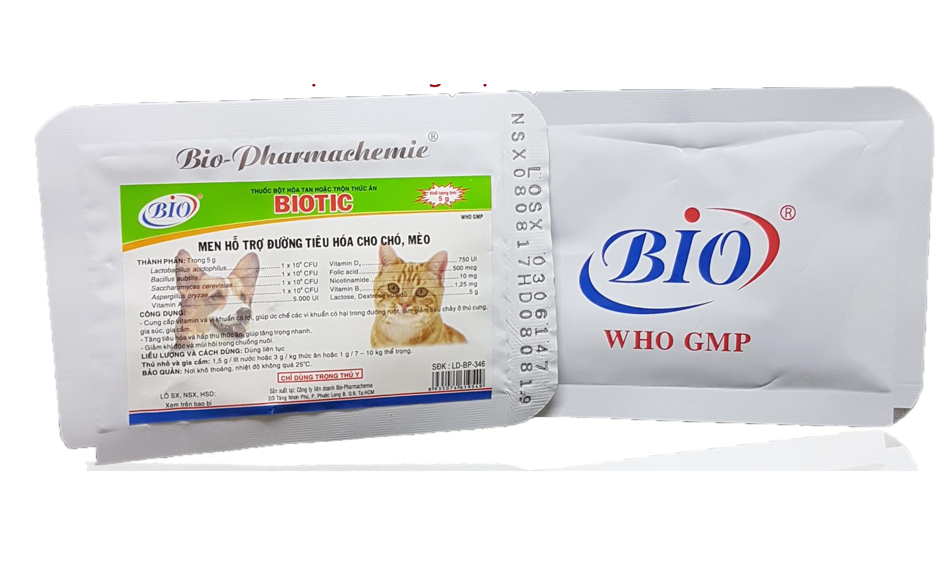 Men cho chó mèo - men tiêu hóa cho chó mèo - Biotic 10 gói