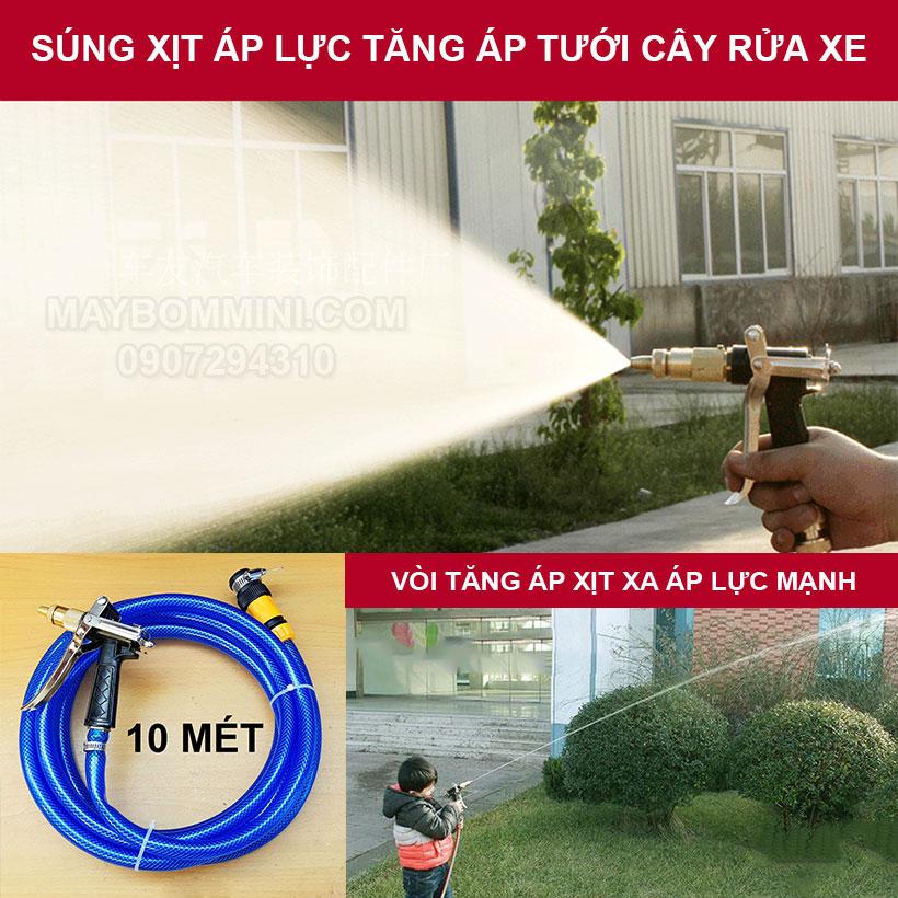 Bộ vòi rửa xe vệ sinh máy lạnh tưới cây tăng áp đa năng SR02 10 Mét
