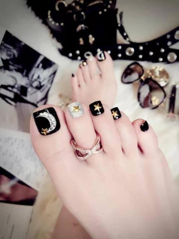 Bộ 24 Móng chân giả , nail giả , móng giả (kèm keo dán)