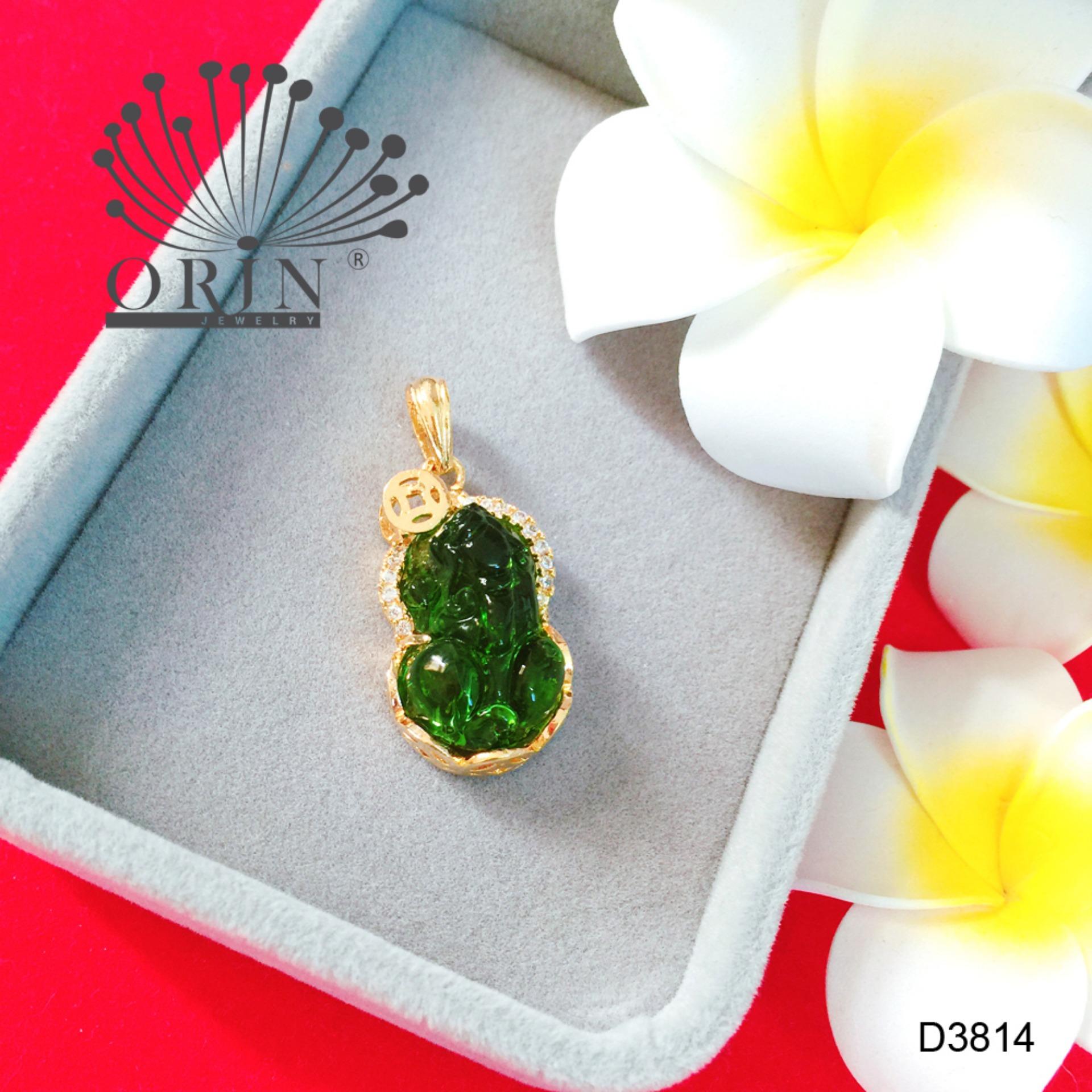 Mặt dây chuyền tỳ hưu tài lộc may mắn xanh lục đính đá thời trang cao cấp Orin D3814 thời thượng