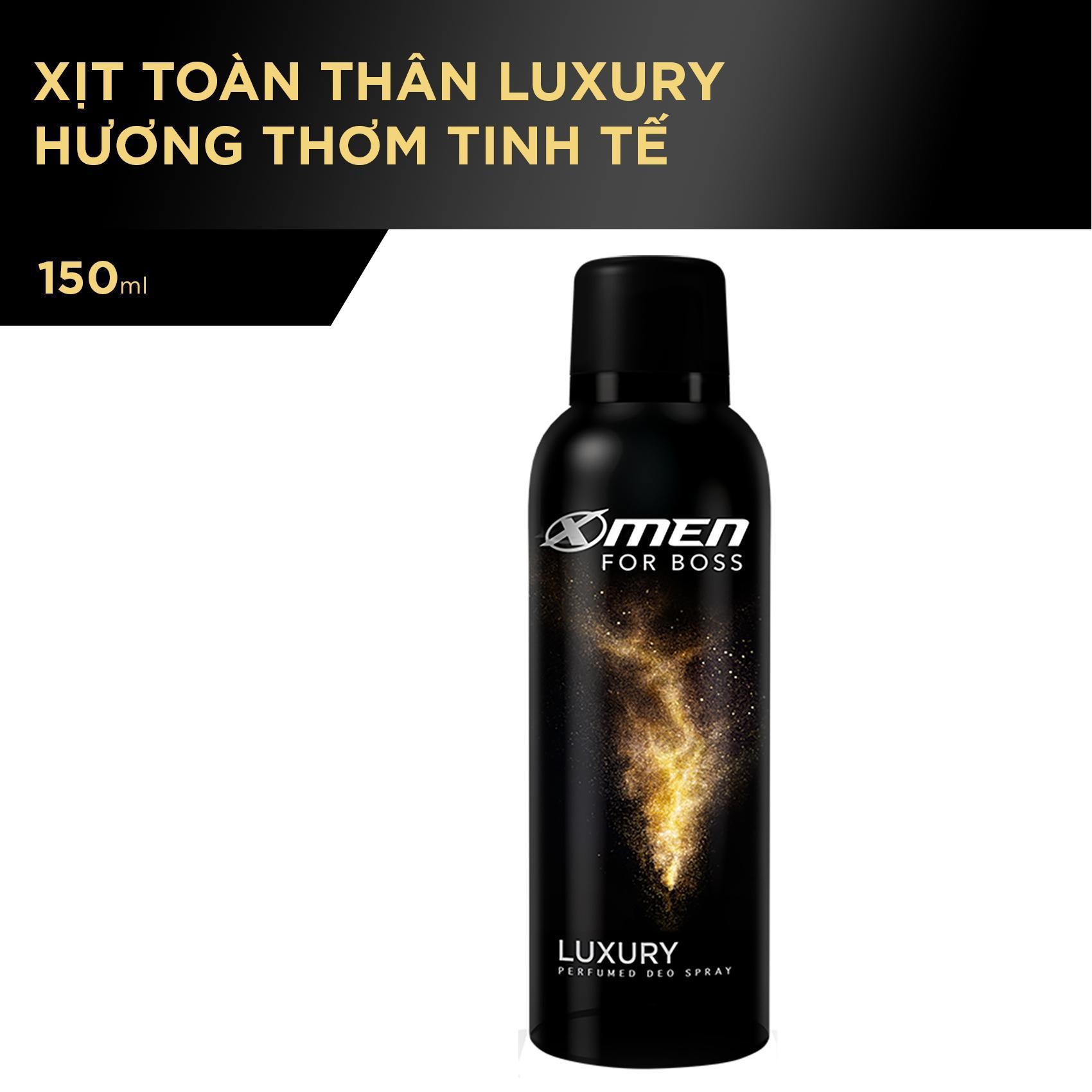 Combo 2 Xịt khử mùi toàn thân X-Men for Boss Luxury 150ml Vàng
