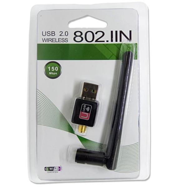 USB thu sóng Wifi tốc độ cao 150Mbps - chuẩn 802.11 B/G/N - Có anten (Hàng nhập khẩu), bộ thu sóng wifi, thiết bị thu sóng wifi