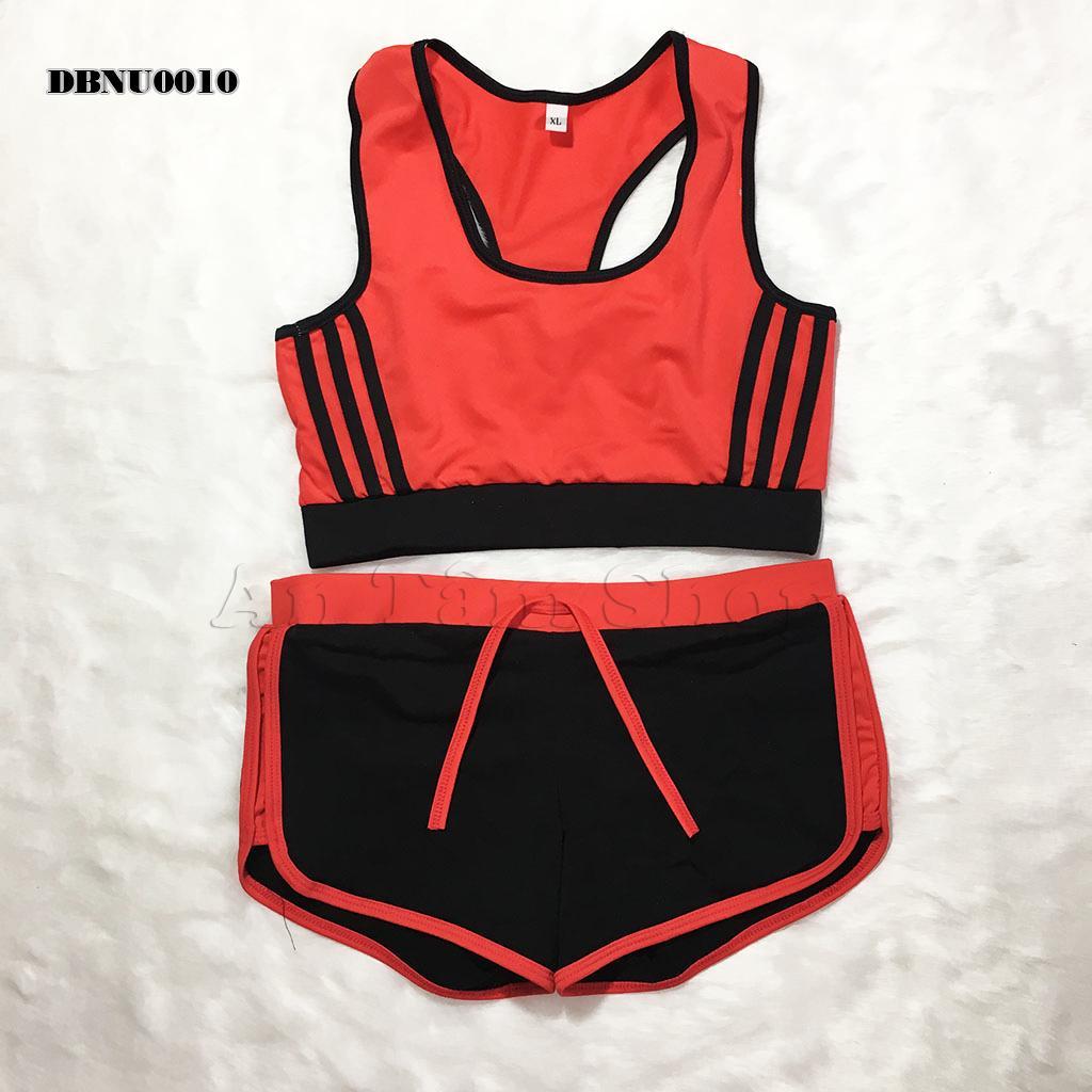 Đồ bơi nữ màu đỏ đen