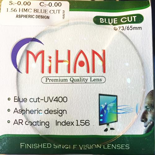 [Bao cắt lắp]Tròng kính chống Ánh sáng xanh (Blue cut) chống chói chống UV Hàn Quốc 1.56