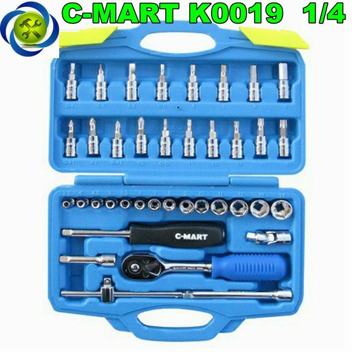 Bộ cần tuýp 1/4 c-mart k0019 38 chi tiết