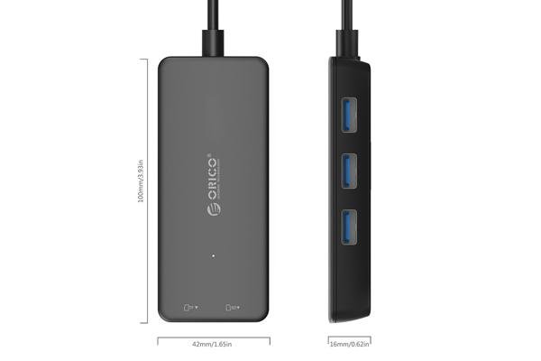 Hub 3 cổng usb 3.0 kiểm đầu đọc thẻ nhớ tf/sd orico h3ts-u3