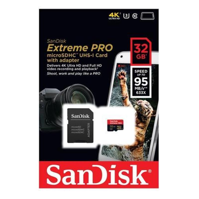 Thẻ Nhớ MicroSDHC SanDisk Extreme Pro U3 V30 633X 32GB (95mb/s)