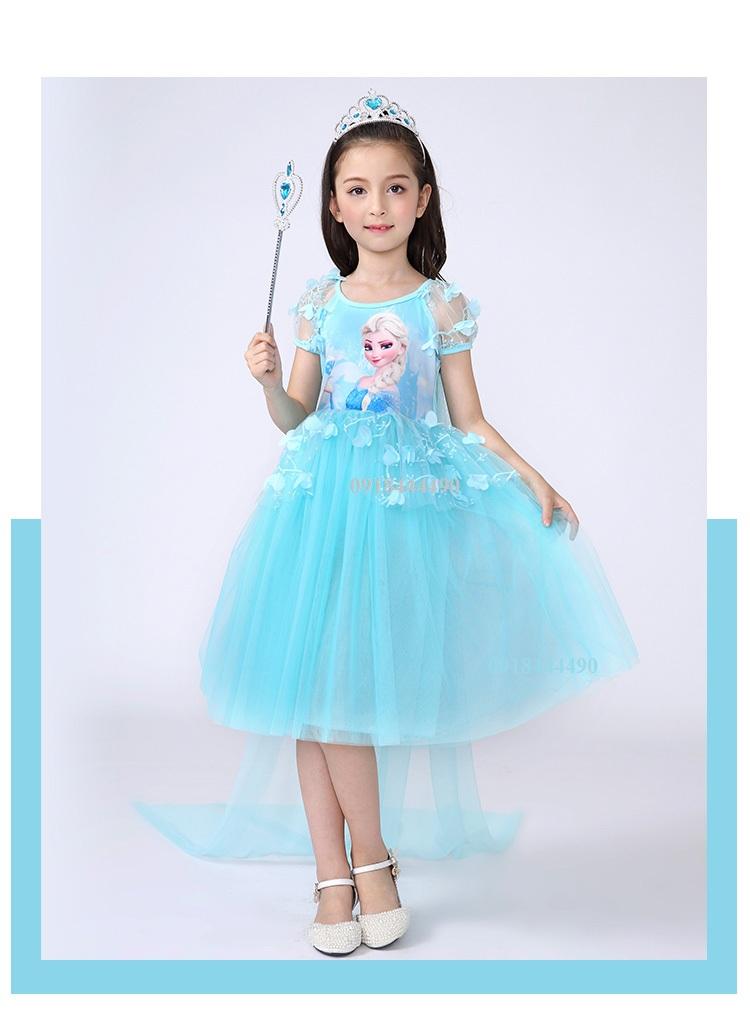 Combo váy và bộ vương miện gậy phép Công chúa Elsa