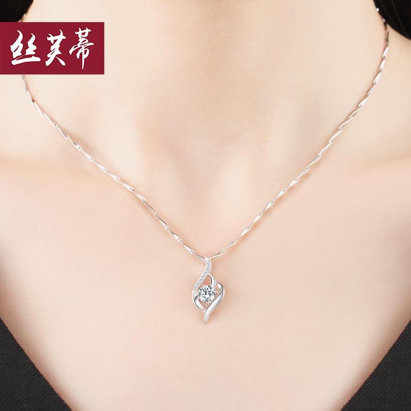 999 Kiểu Hàn Quốc Pure Silver Mặt Dây Chuyền Dây Chuyền