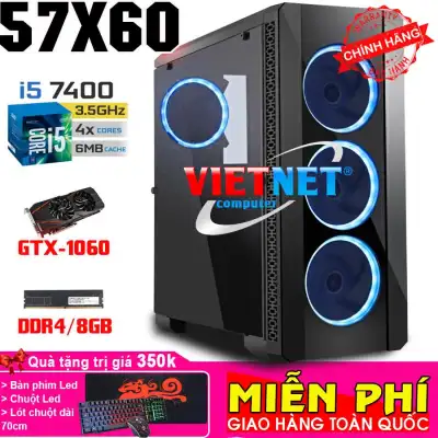 [HCM]Máy tính PC Pro Gaming 57X60 core i5 7400 card GTX-1060 RAM 8GB HDD 500GB (chơi PUBG GTA5 LOL Fifa Witcher ARK R.o.s)