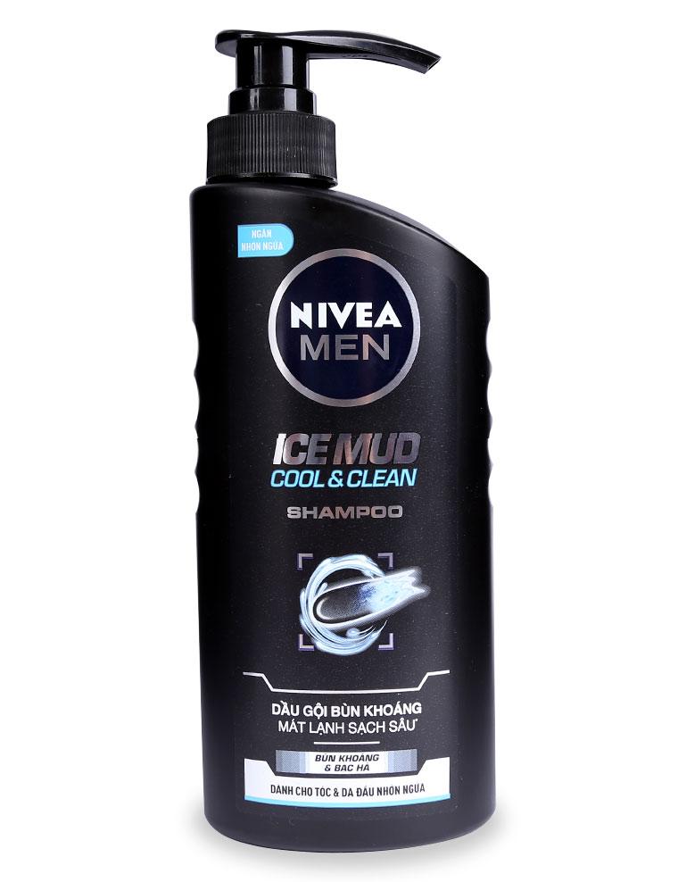 Dầu gội bùn khoáng sạch gàu mát lạnh nivea men chai 530 ml