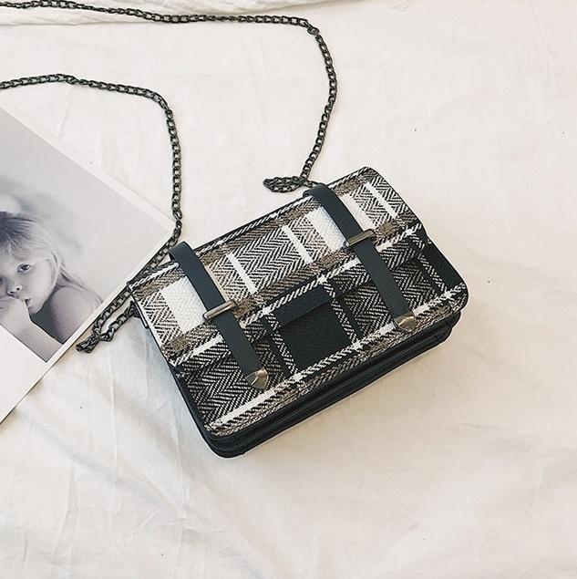 Túi Vải Caro 3 Màu Khóa Đôi Thời Trang Neo Bag